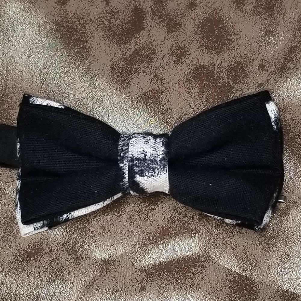 Animal Print and Black bow tie